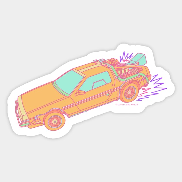 Retro Delorean Sticker by Your Type of Toast